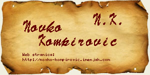 Novko Kompirović vizit kartica